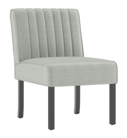 Fauteuil sans accoudoirs gris clair velours