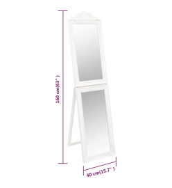 Miroir sur pied Blanc 40x160 cm