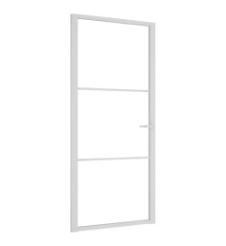 Porte intérieure 93x201,5 cm Blanc Verre ESG et aluminium