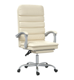 Fauteuil de massage inclinable de bureau Crème Similicuir