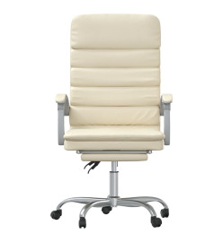 Fauteuil de massage inclinable de bureau Crème Similicuir