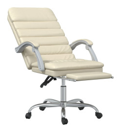 Fauteuil de massage inclinable de bureau Crème Similicuir