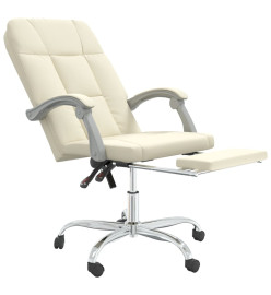 Fauteuil inclinable de bureau Crème Similicuir