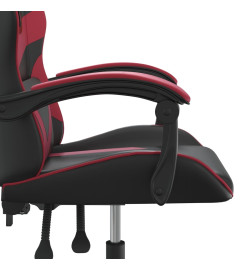 Chaise de jeu pivotante Noir et rouge bordeaux Similicuir