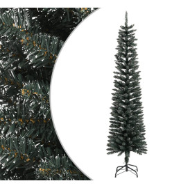 Sapin de Noël artificiel mince avec support Vert 210 cm PVC