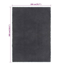 Tapis rectangulaire Anthracite 200x300 cm Coton