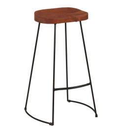 Tabourets de bar Gavin lot de 2 50x40x78cm bois massif manguier