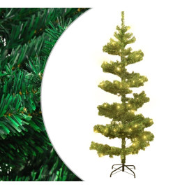 Arbre de Noël hélicoïdal pré-éclairé et support vert 150 cm PVC