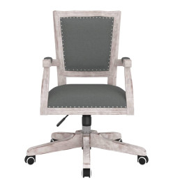 Chaise pivotante de bureau Gris foncé Tissu