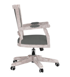 Chaise pivotante de bureau Gris foncé Tissu