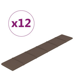 Panneaux muraux 12 pcs Taupe 90x15 cm Tissu 1,62 m²