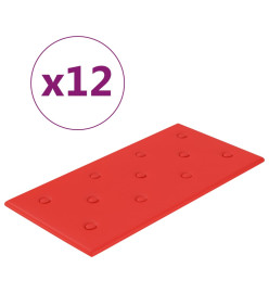 Panneaux muraux 12 pcs Rouge 60x30 cm Similicuir 2,16 m²