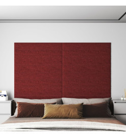 Panneaux muraux 12 pcs Rouge bordeaux 90x15 cm Tissu 1,62 m²