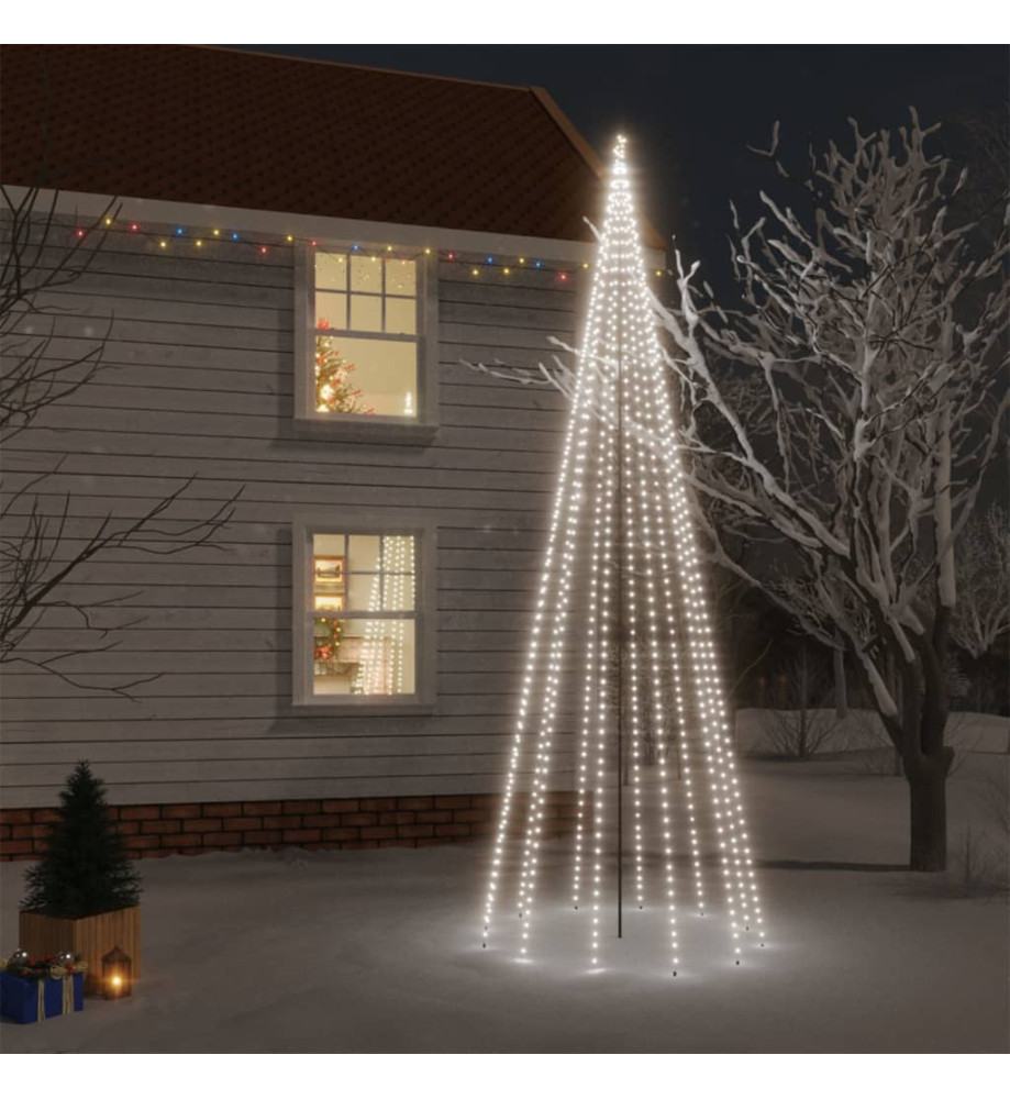 Sapin de Noël avec piquet Blanc froid 732 LED 500 cm