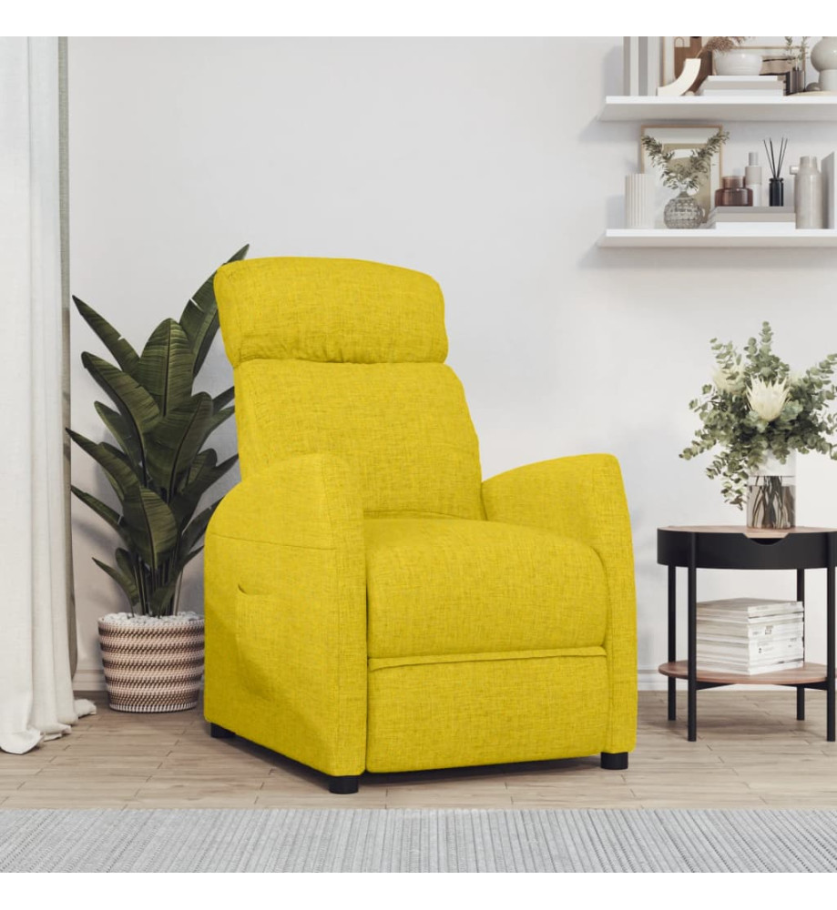 Fauteuil inclinable Jaune clair Tissu