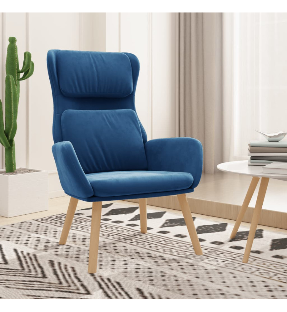 Chaise de relaxation Bleu Velours