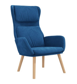 Chaise de relaxation Bleu Velours