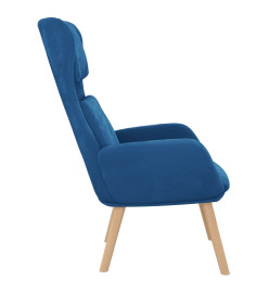 Chaise de relaxation Bleu Velours