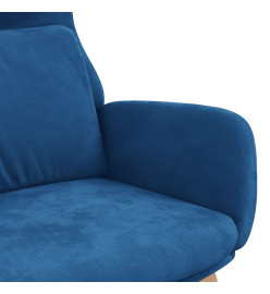 Chaise de relaxation Bleu Velours