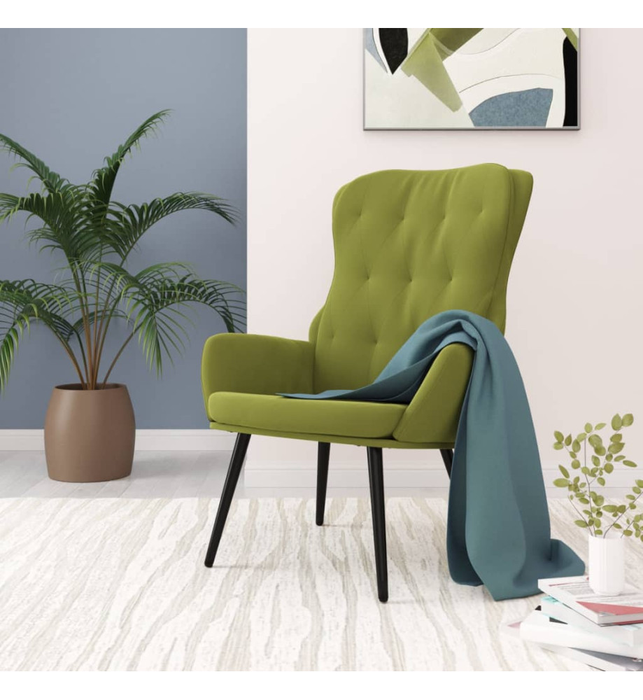 Chaise de relaxation Vert clair Velours