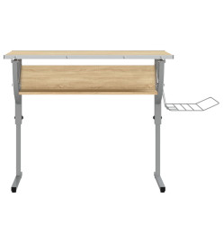 Bureau d'artisanat chêne sonoma et gris 110x53x(58-87) cm