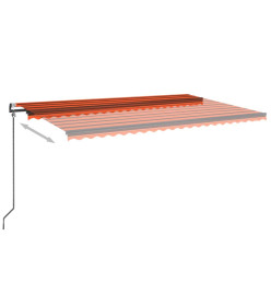 Auvent automatique capteur de vent LED 500x350 cm Orange marron