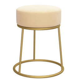 Tabouret rond Abricot Velours