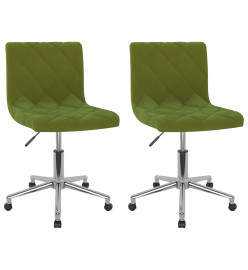 Chaises pivotantes à manger lot de 2 vert clair velours