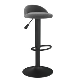 Tabourets de bar lot de 2 gris foncé velours