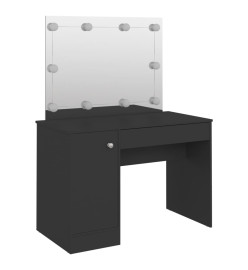 Table de maquillage avec éclairage LED 110x55x145 cm MDF Noir