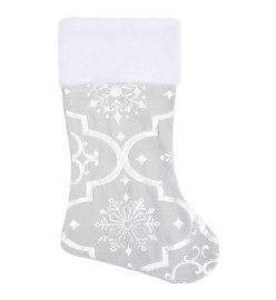 Jupe de sapin de Noël de luxe avec chaussette Blanc 122cm Tissu