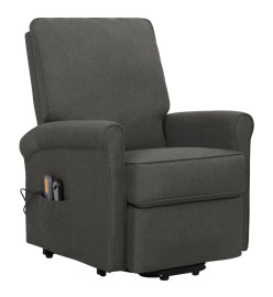 Fauteuil de massage inclinable Gris foncé Tissu