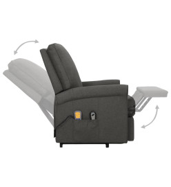 Fauteuil de massage inclinable Gris foncé Tissu