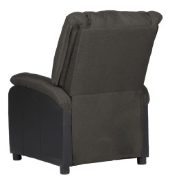 Fauteuil inclinable Gris foncé Similicuir et tissu