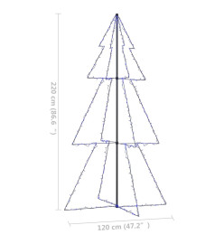 Arbre de Noël cône 300 LED d'intérieur/d'extérieur 120x220 cm