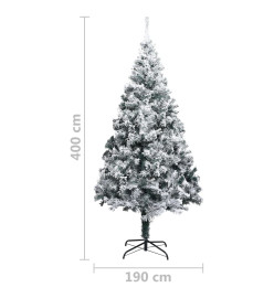 Sapin de Noël artificiel avec neige floquée Vert 400 cm PVC