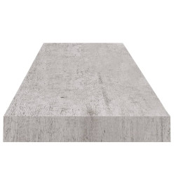 Étagère murale flottante Gris béton 90x23,5x3,8 cm MDF