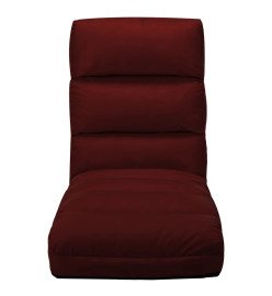 Chaise pliable de sol Rouge bordeaux Similicuir