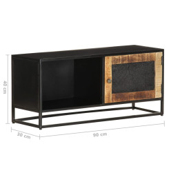 Meuble TV 90x30x40 cm Bois de manguier brut