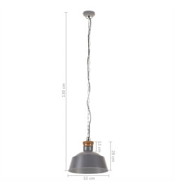 Lampe suspendue industrielle 32 cm Gris E27