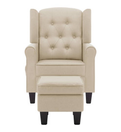 Fauteuil de massage avec repose-pied Crème Tissu