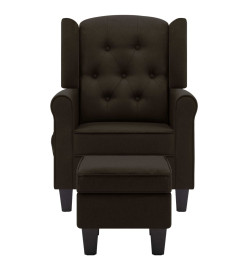 Fauteuil de massage avec repose-pied Marron foncé Tissu