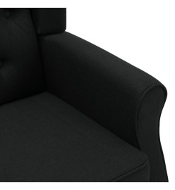 Fauteuil avec repose-pied Noir Tissu