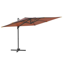 Parasol déporté avec mât en aluminium Terre cuite 300x300 cm