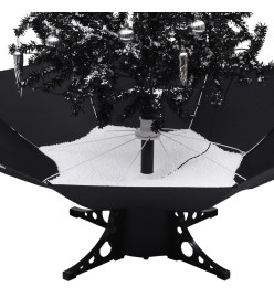 Arbre de Noël neigeux avec base de parapluie Noir 170 cm PVC