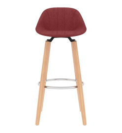 Tabourets de bar lot de 2 rouge bordeaux tissu