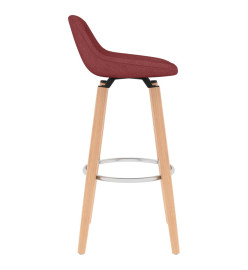 Tabourets de bar lot de 2 rouge bordeaux tissu