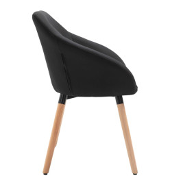 Chaise de salle à manger Noir Tissu