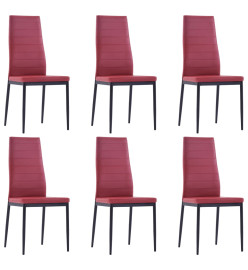 Mobilier de salle à manger 7 pcs Rouge bordeaux