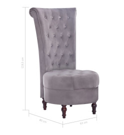 Chaise à dossier haut Gris Velours